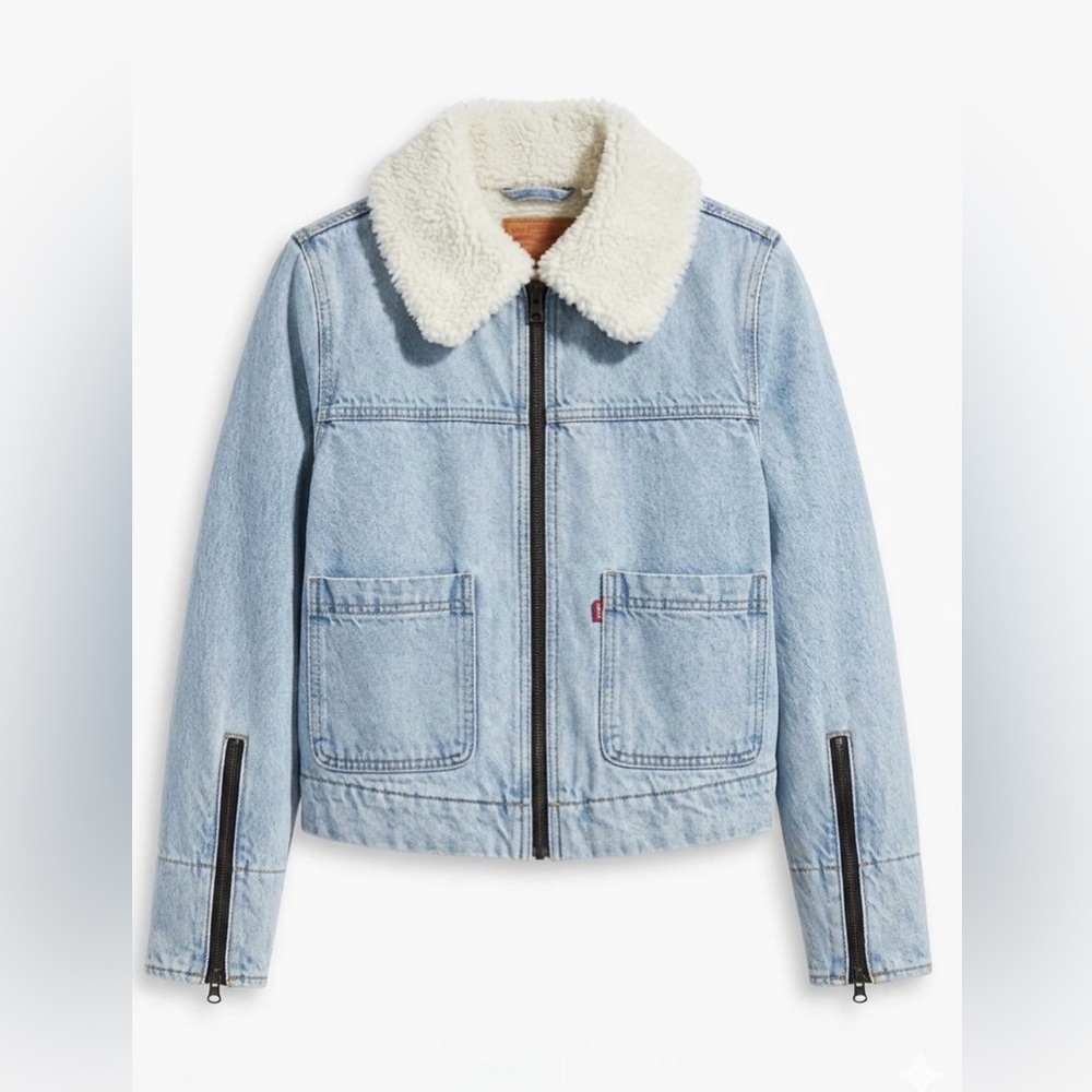 Levi’s Light Wash Denim Jacket with Sherpa Collar